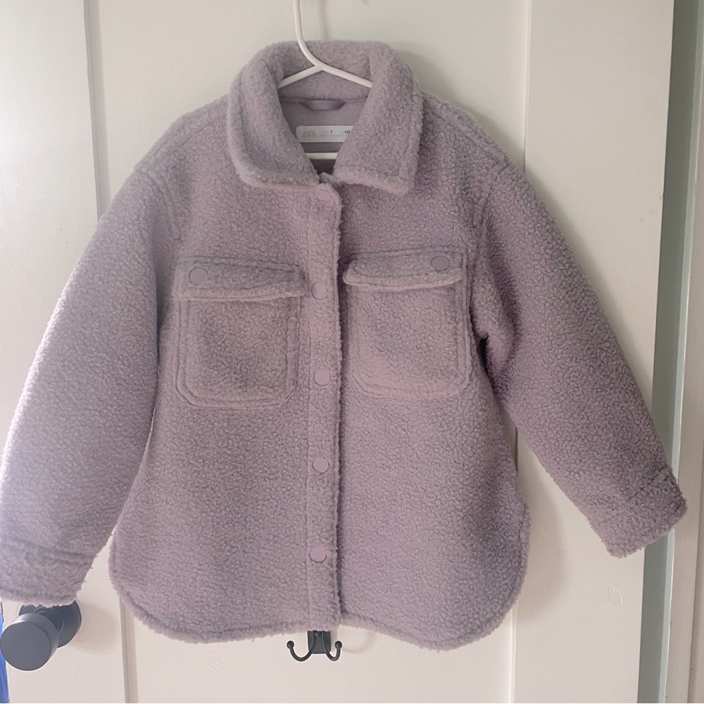Zara Kida Girl’s Sherpa Shacket - Lilac